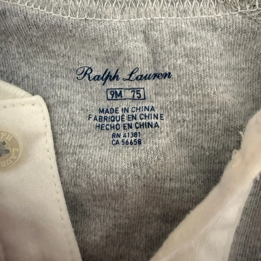 Ralph Lauren Gray and White Baby Outfit